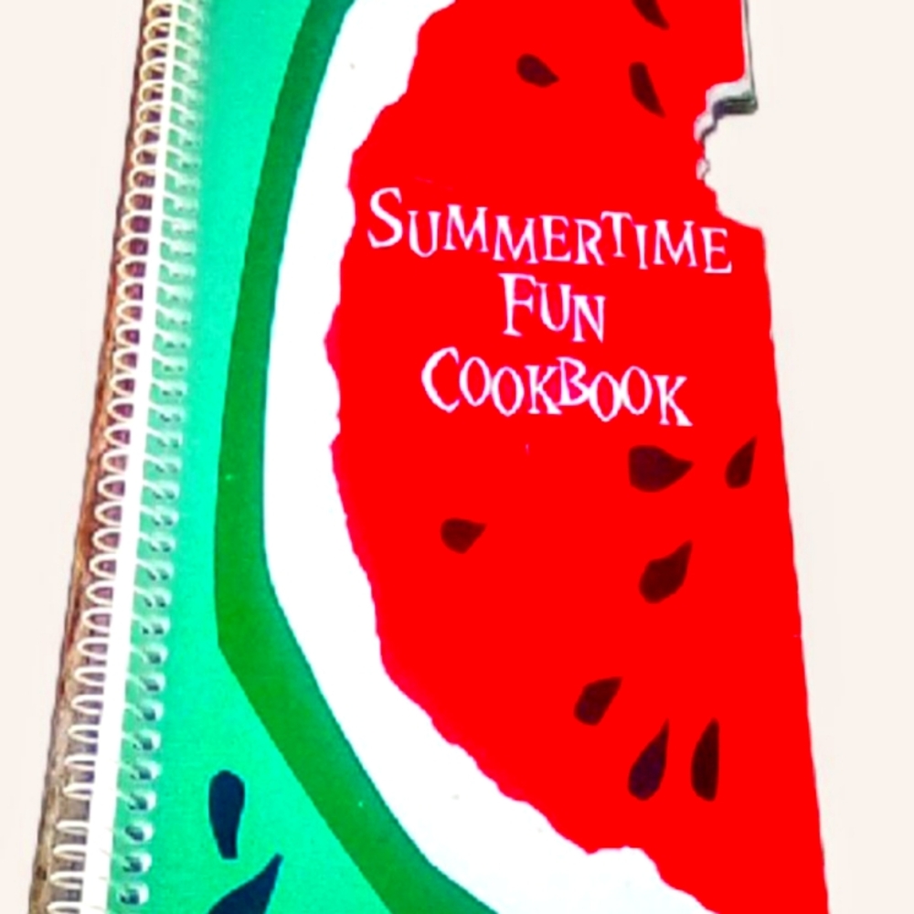Great American Summertime Fun Cookbook Spiral Bound Watermelon Shape 1995 Retro